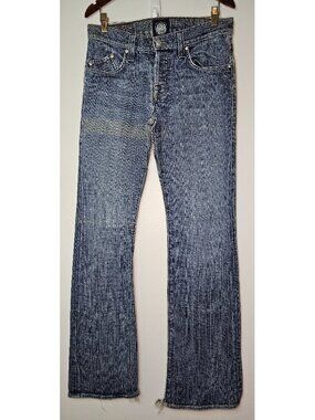 Rock & Republic Jeans 32x32 Bootcut Light Wash Distressed Raw Hem Denim